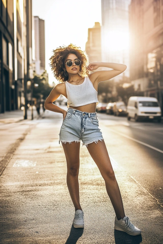 Summer Shorts Styles: Denim, Linen, and High-Waisted Trends - photo 6