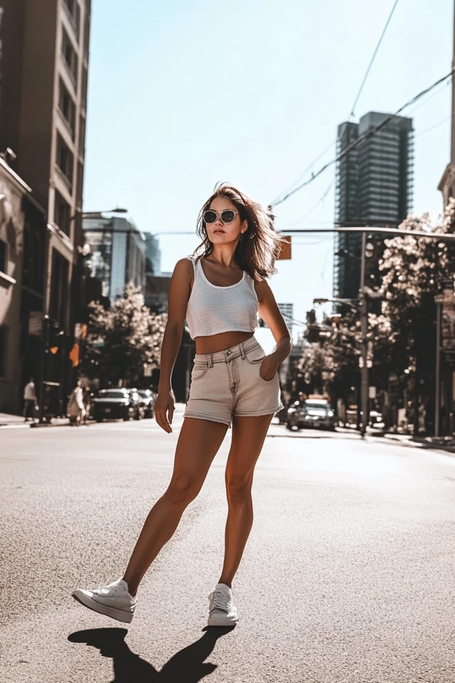 Summer Shorts Styles: Denim, Linen, and High-Waisted Trends - photo 11
