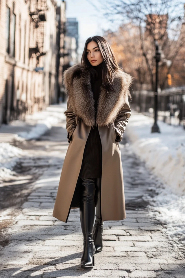 Pairing Faux Fur and Satin in Luxe Winter Coats - photo 5