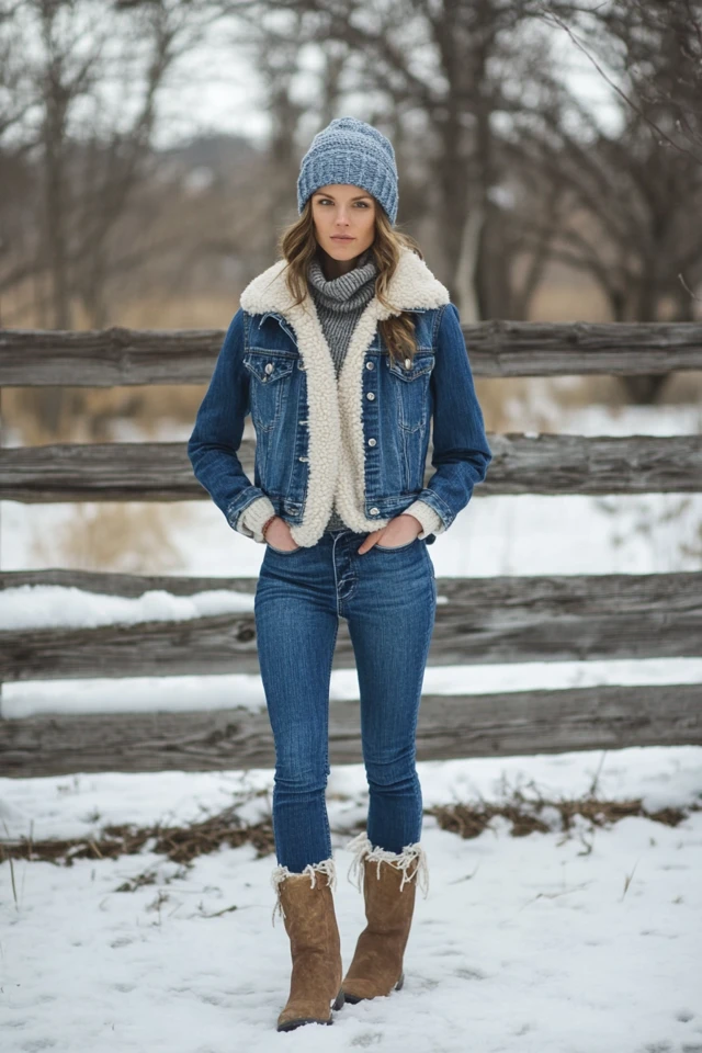 Mixing Fleece and Denim for Casual Winter Jackets - photo 5
