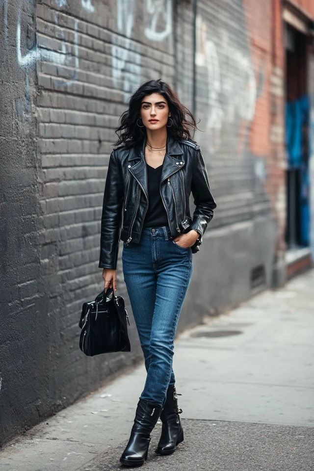 Leather Jackets Paired with Denim for Fall Staples - photo 5