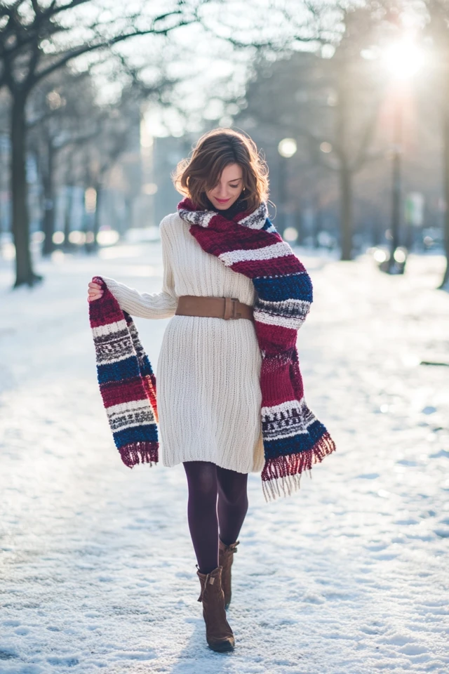 Chunky Knit Scarves and Dresses for Winter Chic - photo 5