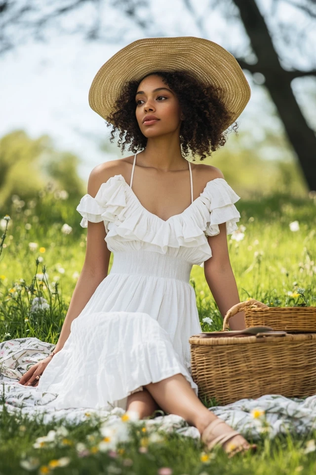 Stylish Picnic-in-the-Park Ensembles with Tiered Skirts - photo 5