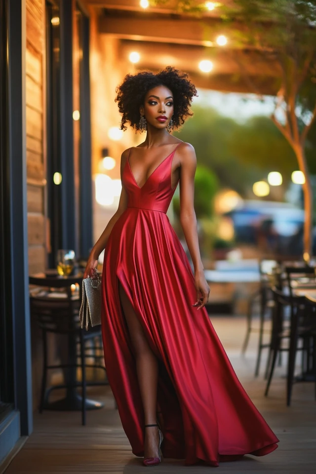 Elegant Anniversary Dinner Looks with Satin Dresses - photo 5