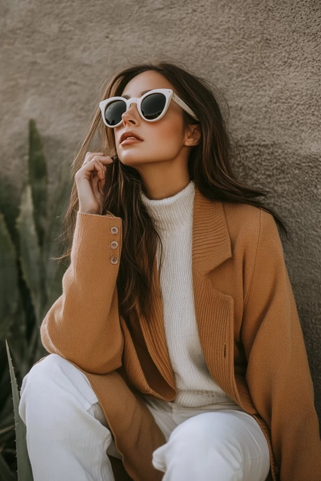 Chic Camel and White Outfits for Fall Layers - photo 5