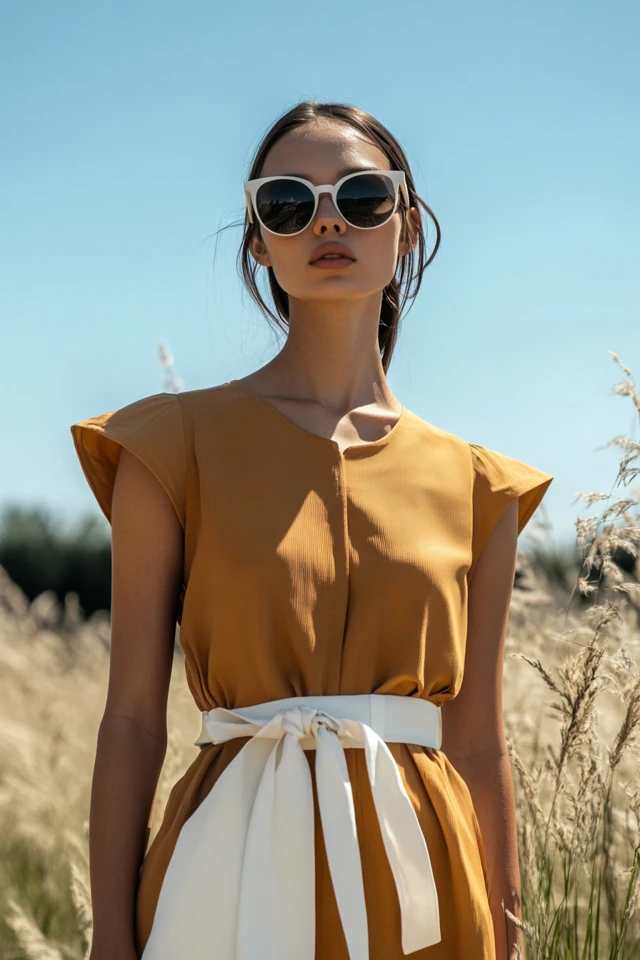 Warm Tan and Crisp White Color Ideas for Summer Dresses - photo 5