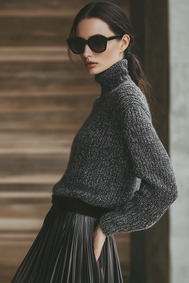 Layering Knitwear with Smooth Satin Skirts - photo 5