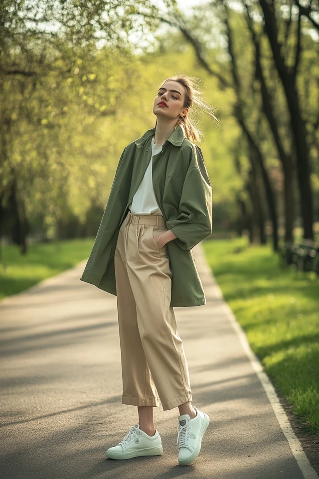 Fresh Green and Beige Combinations for Spring Coats - photo 9