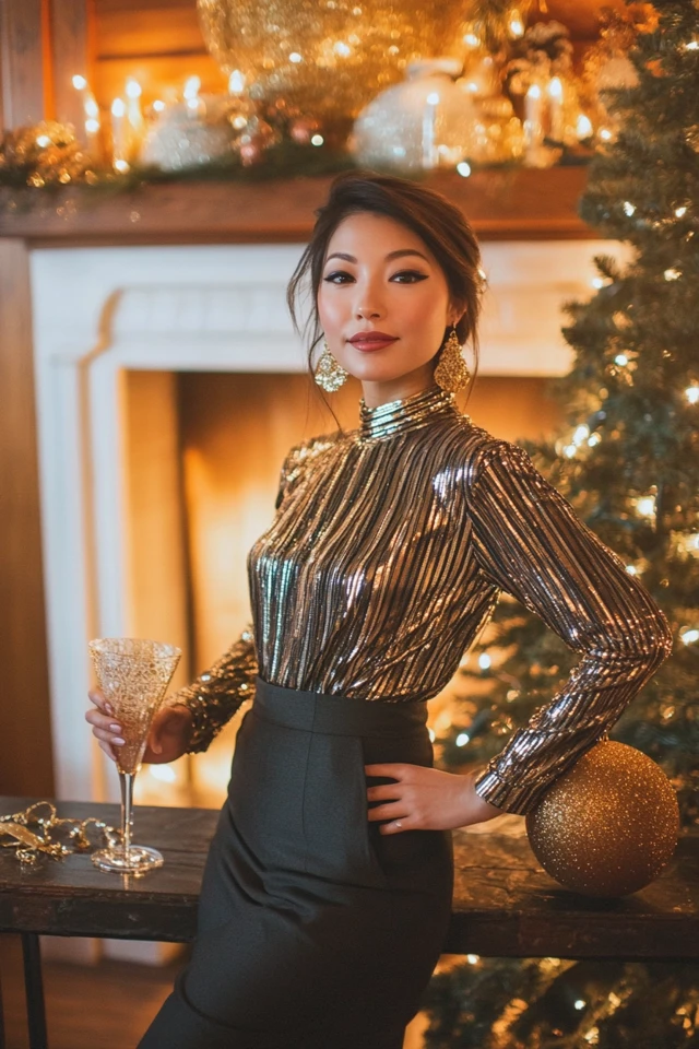 Stylish Metallic Tops for Festive Holiday Gatherings - photo 9