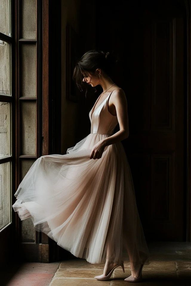 The Beauty of Satin and Tulle in Romantic Dresses - photo 9
