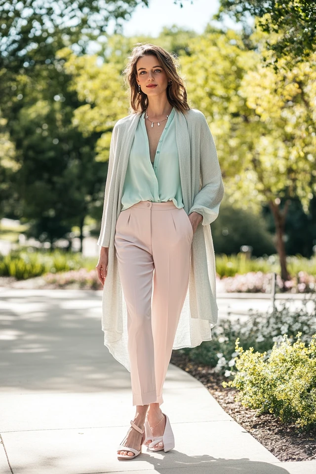 Soft Pastel Layering for Spring Transitional Looks