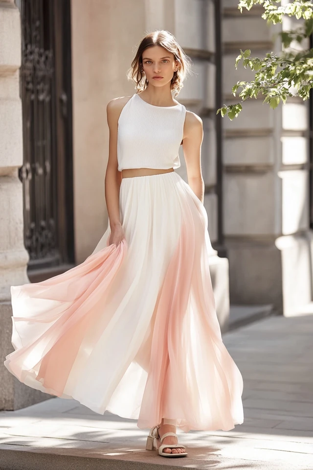 Sheer Tops and Flowy Skirts for Summer Evenings