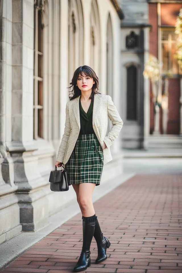 Preppy Plaid Skirts and Blazers for Back-to-School Vibes