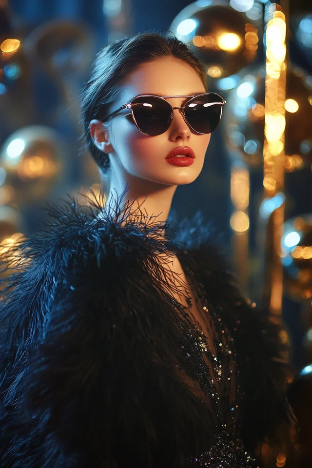 Feather Accents in Dresses for Winter Glam