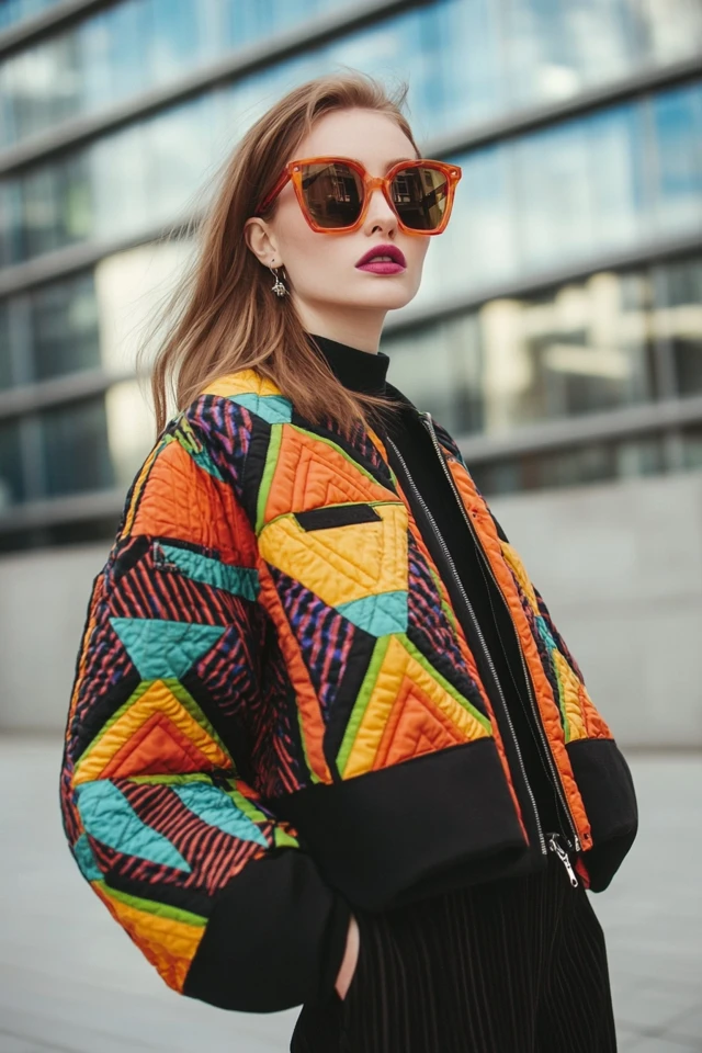 Quilted Jackets in Vibrant Colors for Winter Trends