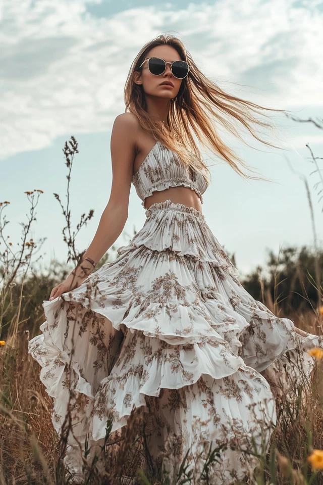 Maxi Dresses with Tiered Skirts for Boho Vibes