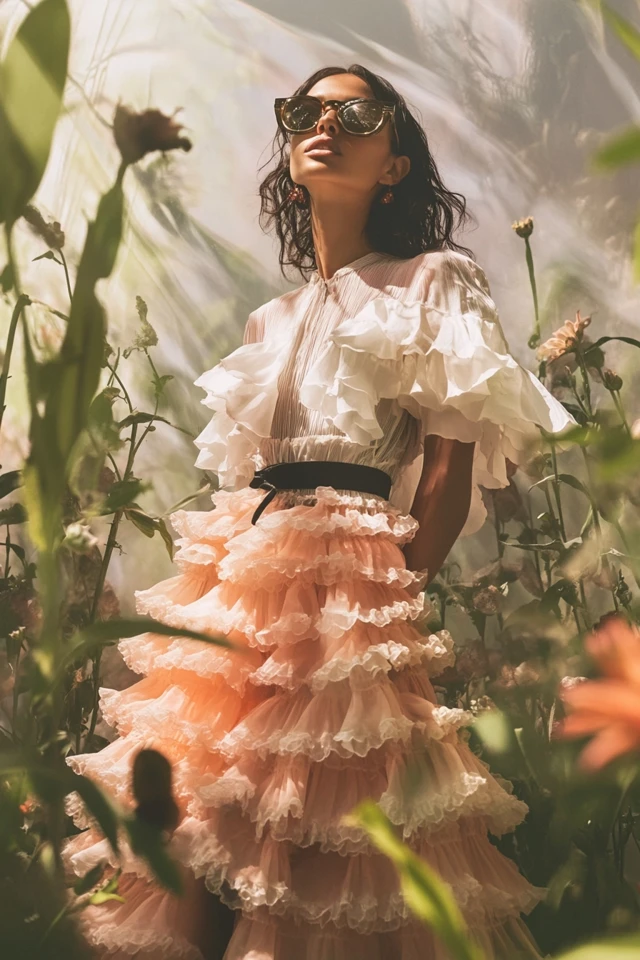 Layered Ruffle Skirts for Playful Silhouettes