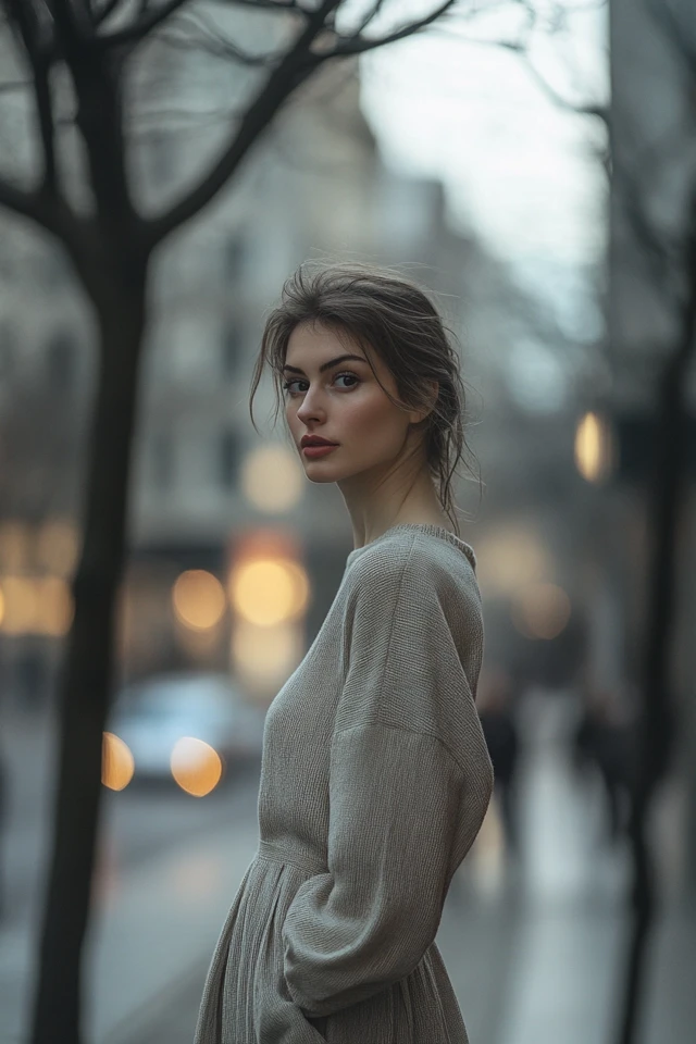 Layered Sweater Dresses for Cold but Dry Days