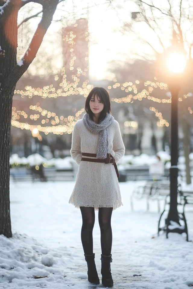 Chunky Knit Scarves and Dresses for Winter Chic - photo 9
