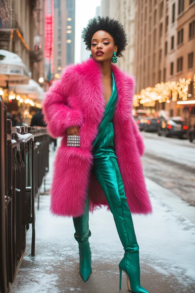 Faux Fur Coats in Vibrant Hues for Winter Glam - photo 8