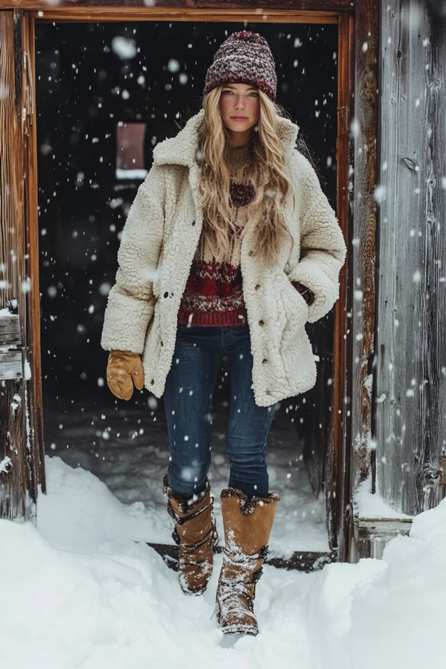 Shearling-Lined Boots for Snowy Weather Style - photo 5