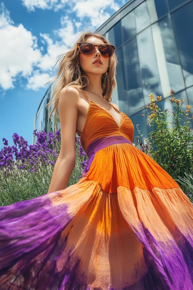 Playful Orange and Purple Color Combinations for Sundresses - photo 8