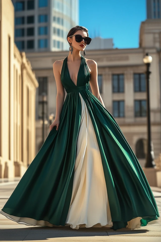 Emerald Green and Soft Ivory Pairings for Formal Dresses - photo 9