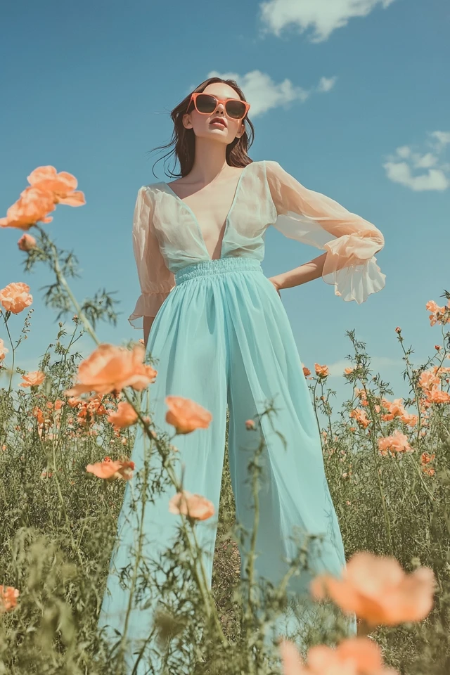 Light Blue and Soft Peach Outfits for Spring Looks - photo 9
