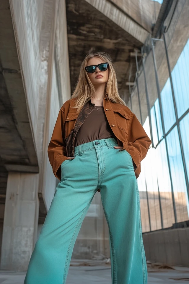 Mixing Brown and Aqua in Unique Streetwear Outfits - photo 8