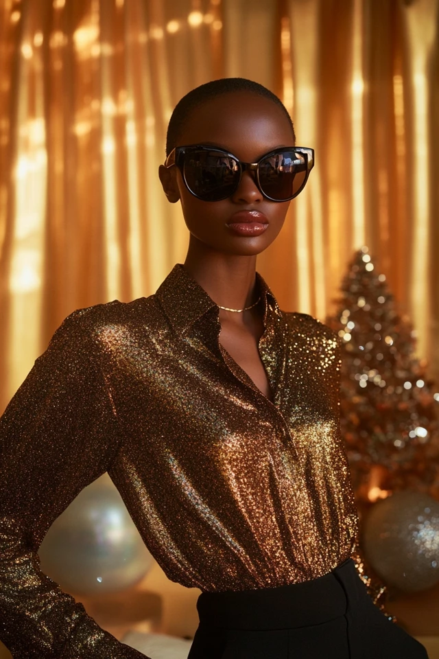 Glittery Blouses Perfect for Office Holiday Parties - photo 9
