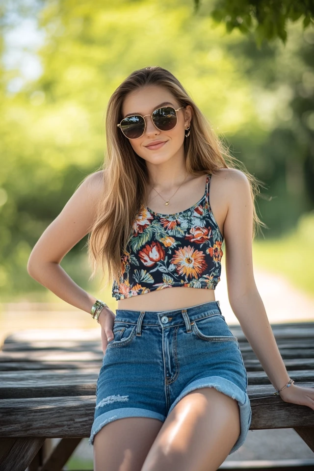 Laid-Back BBQ Attire with Denim Shorts - photo 9