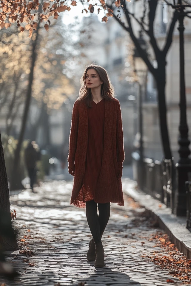 Layered Sweater Dresses for Cold but Dry Days - photo 9