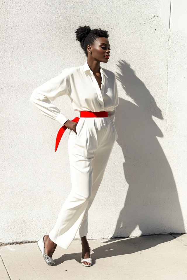 How to Wear All-White Outfits with Contrasting Accessories - photo 6