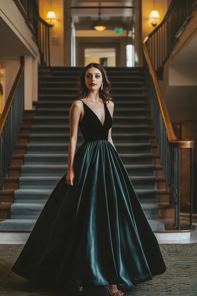 The Perfect Pairing of Velvet and Satin in Evening Gowns - photo 6