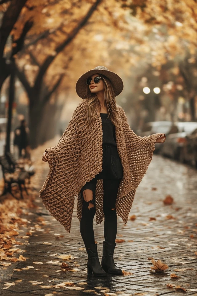 Knit Ponchos for Layering in Autumn Showers - photo 6