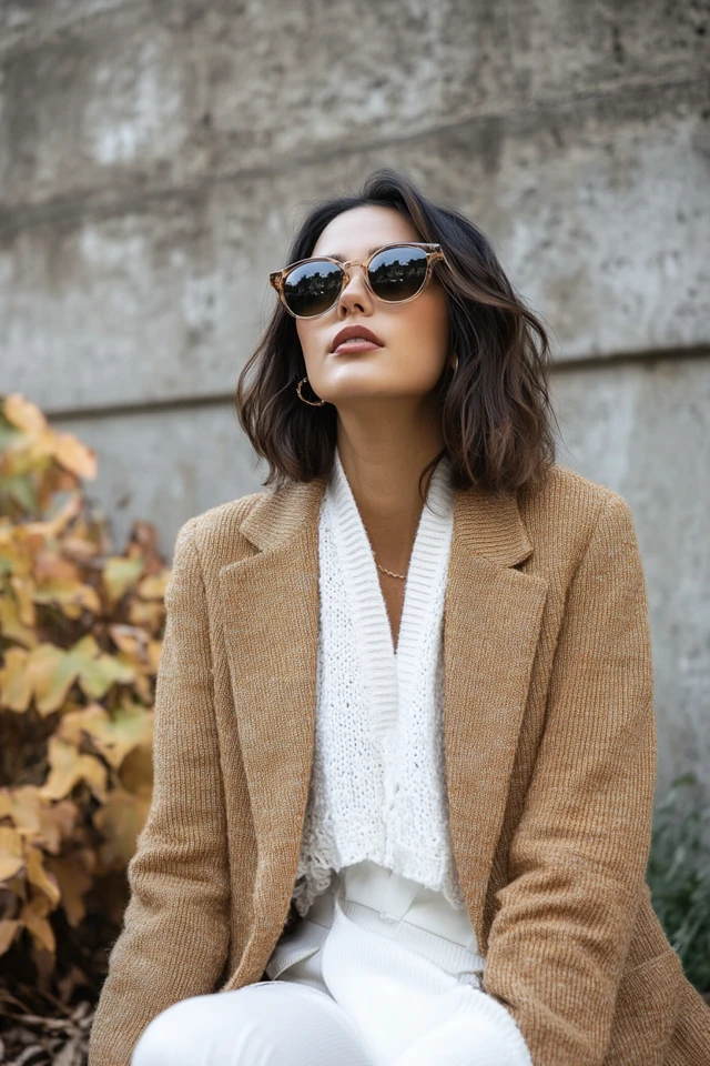 Chic Camel and White Outfits for Fall Layers - photo 6
