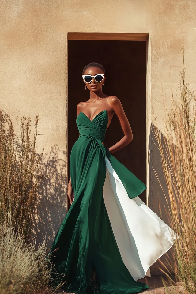 Emerald Green and Soft Ivory Pairings for Formal Dresses - photo 6