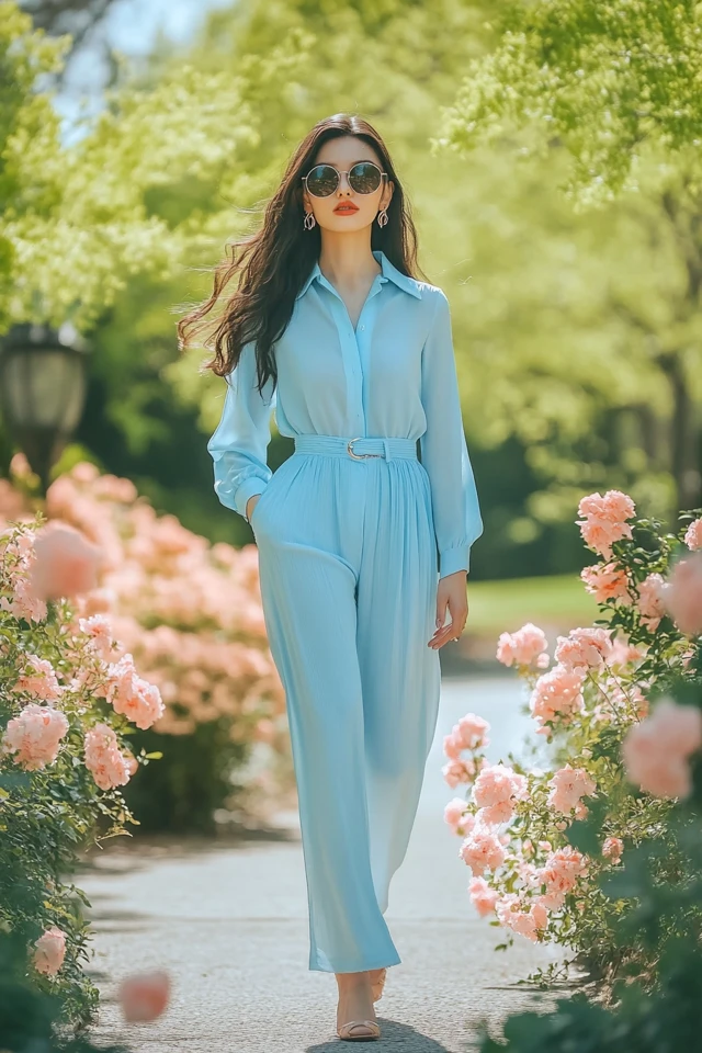 Light Blue and Soft Peach Outfits for Spring Looks - photo 6