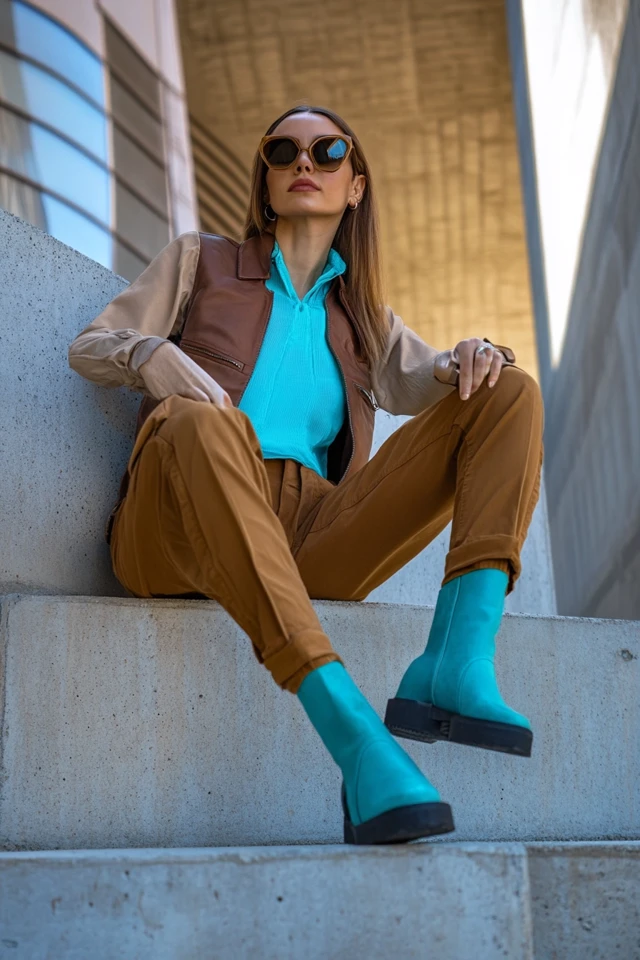 Mixing Brown and Aqua in Unique Streetwear Outfits - photo 5