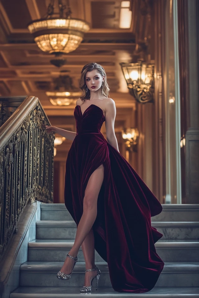 The Perfect Pairing of Velvet and Satin in Evening Gowns - photo 10