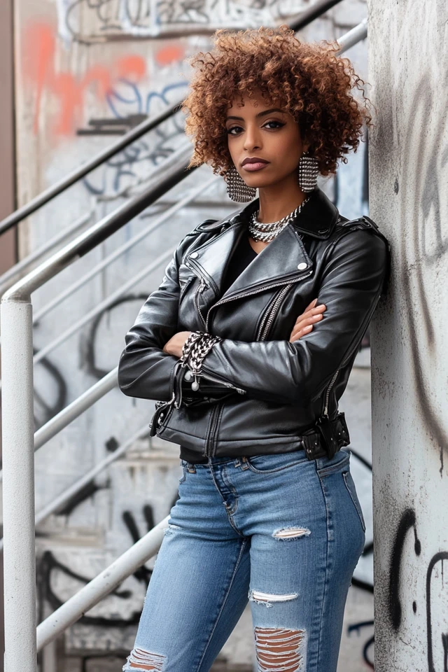 Mixing Smooth Leather and Rough Denim for Bold Outfits - photo 10