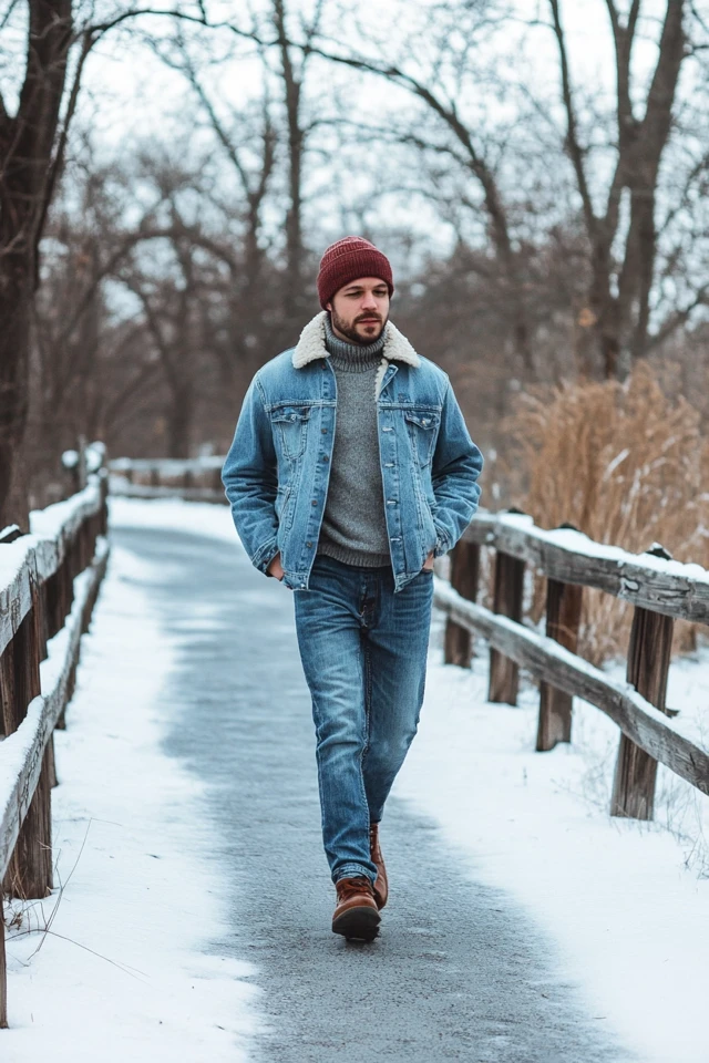 Mixing Fleece and Denim for Casual Winter Jackets - photo 10