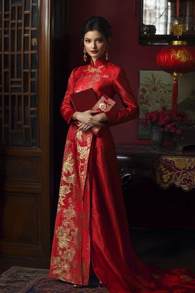 Traditional Red Dresses for Chinese New Year Celebrations - photo 2