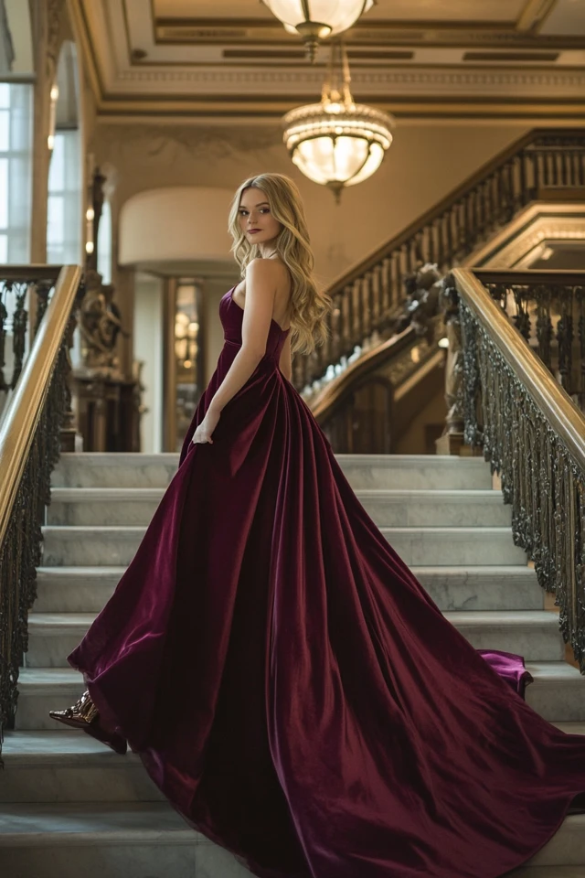 The Perfect Pairing of Velvet and Satin in Evening Gowns - photo 2