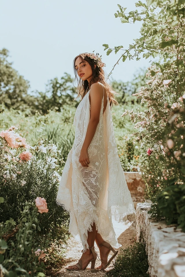 Textured Linen and Lace Dresses for Spring Weddings - photo 2