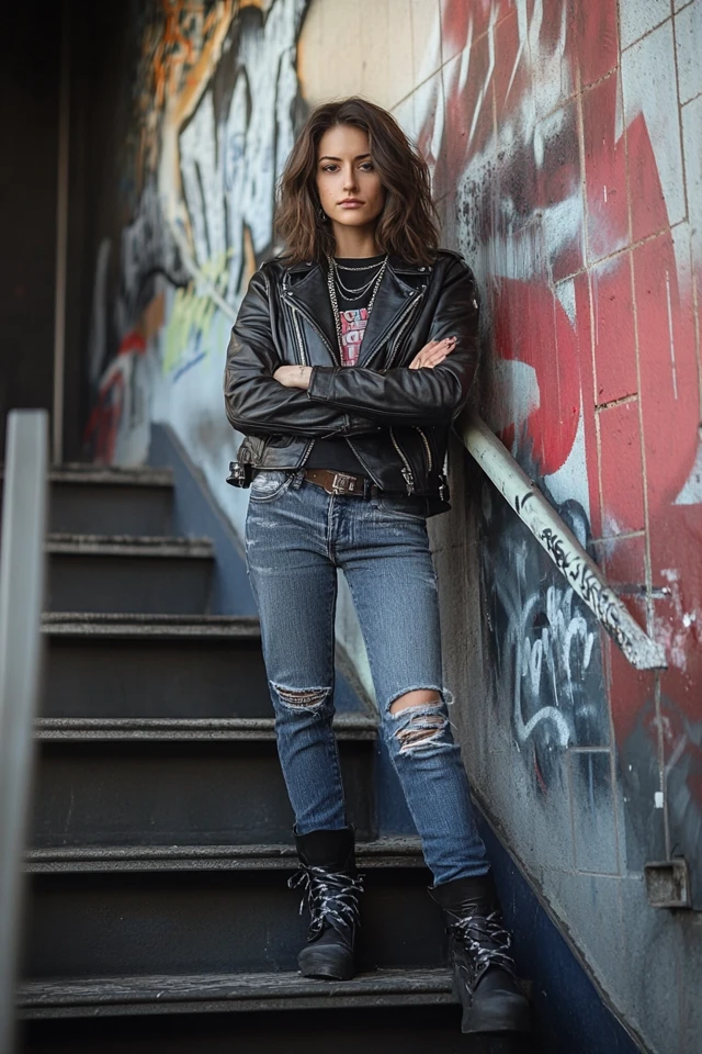 Mixing Smooth Leather and Rough Denim for Bold Outfits - photo 2