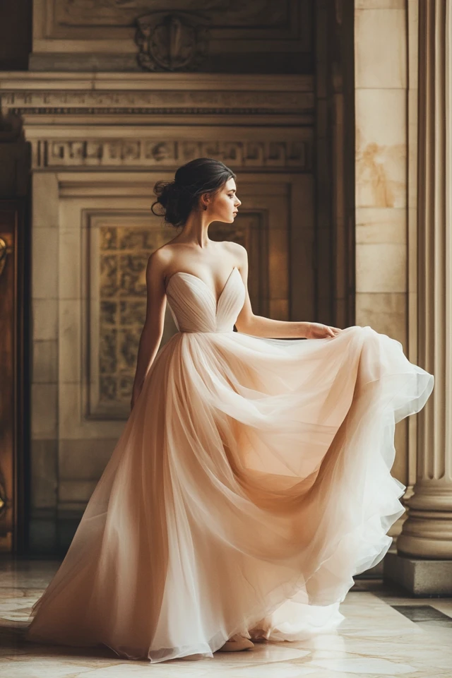 The Beauty of Satin and Tulle in Romantic Dresses - photo 2
