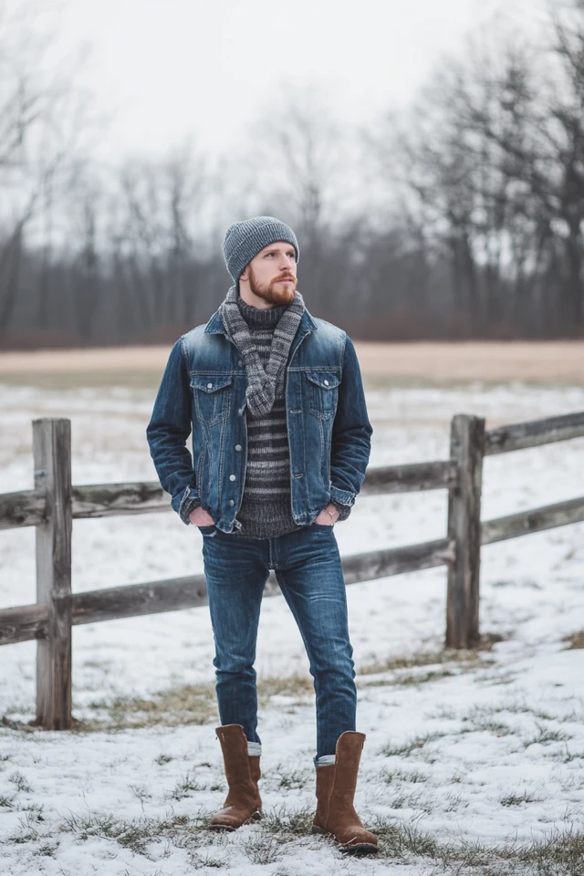 Mixing Fleece and Denim for Casual Winter Jackets - photo 2