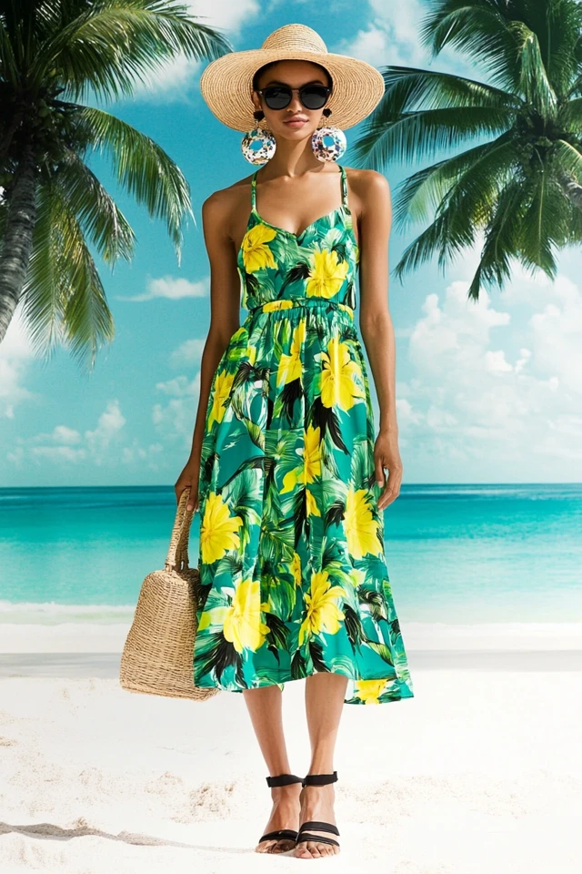 Beach Vacation Dresses with Tropical Prints - photo 2