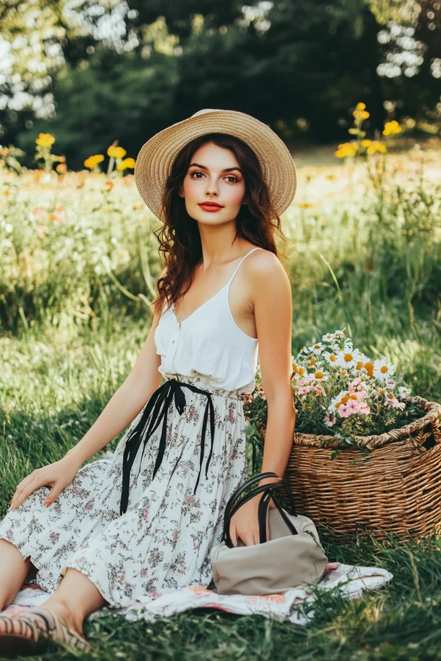 Stylish Picnic-in-the-Park Ensembles with Tiered Skirts - photo 2